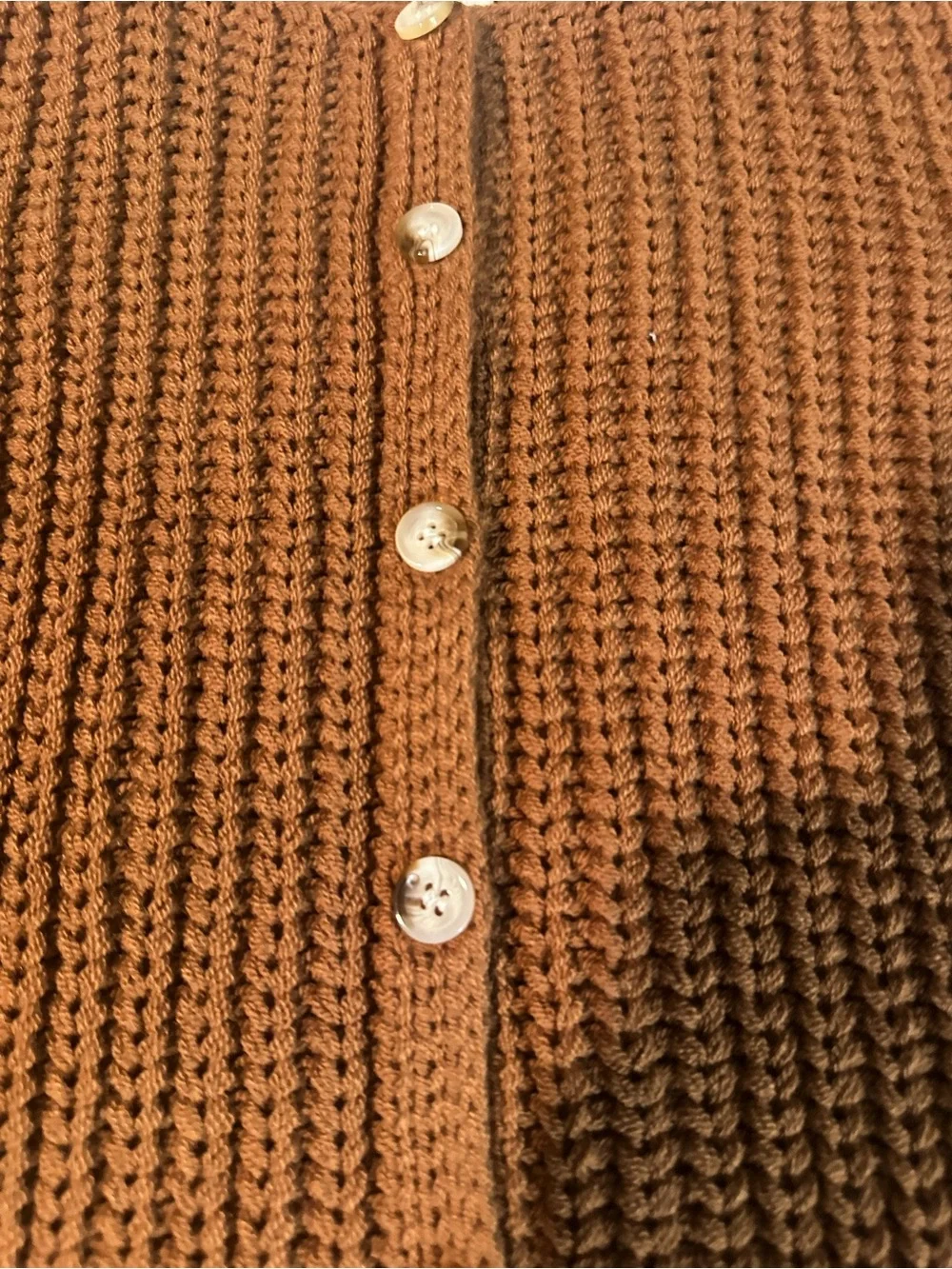 NWT Wishlist Brown Chunky Knit Button-Front Sweater Vest